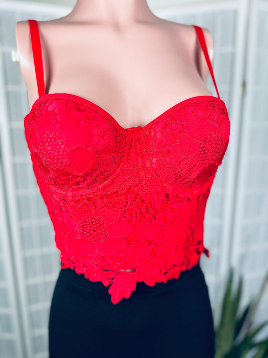 Red Crochet Bustier